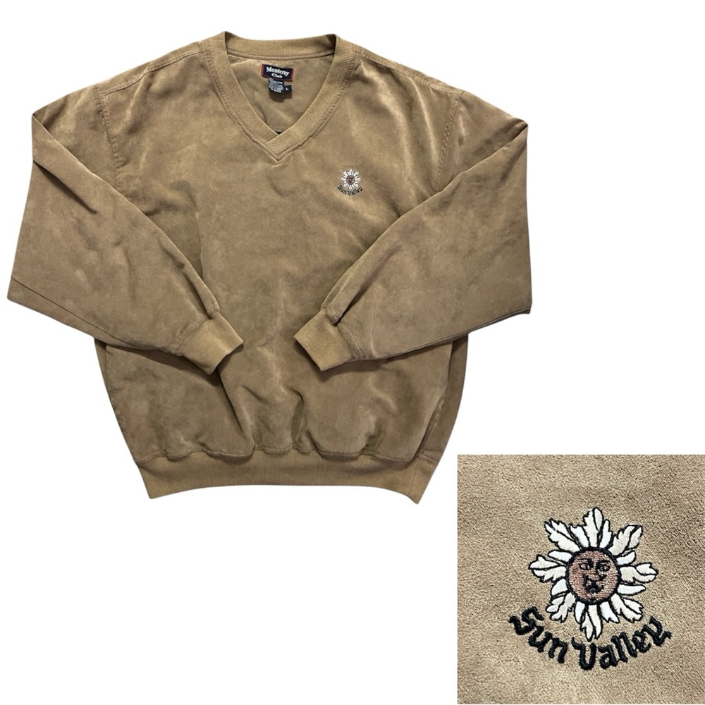 Monterey Club Sun Valley Embroidered V Neck Pullover Size Large